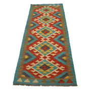 Colorful Flat-Weave Wool Kilim Runner 2' 2"x 6' 7" - No. AL36516