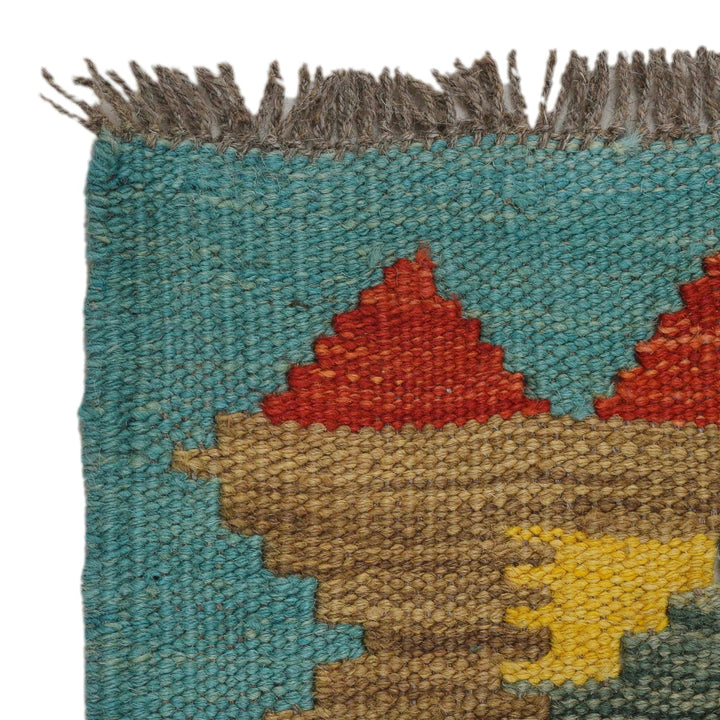 Colorful Flat-Weave Wool Kilim Runner 2' 2"x 6' 7" - No. AL36516