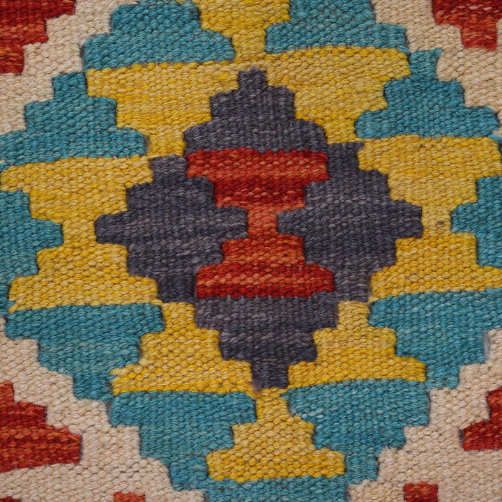 Colorful Flat-Weave Wool Kilim Runner 2' 2"x 6' 7" - No. AL36516