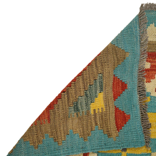 Colorful Flat-Weave Wool Kilim Runner 2' 2"x 6' 7" - No. AL36516