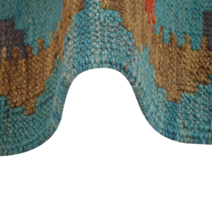 Colorful Flat-Weave Wool Kilim Runner 2' 2"x 6' 7" - No. AL36516