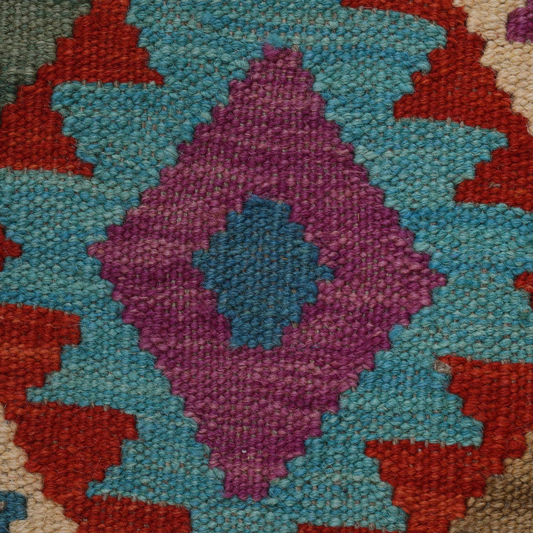 Colorful Flat-Weave Wool Kilim Runner 2' 2"x 6' 7" - No. AL32671