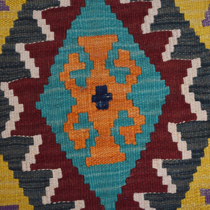 Colorful Flat-Weave Wool Kilim Runner 2' 2" x 5' 9" - No. AL51061