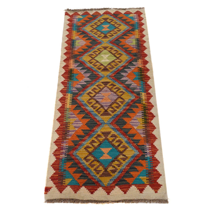 Hand Made Afghan Kilim Runner 1' 10" x 4' 3" - No. AL35056