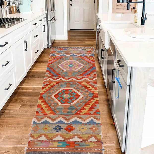 Hand Made Afghan Kilim Runner 1' 8" x 4' 5" - No. AL13851