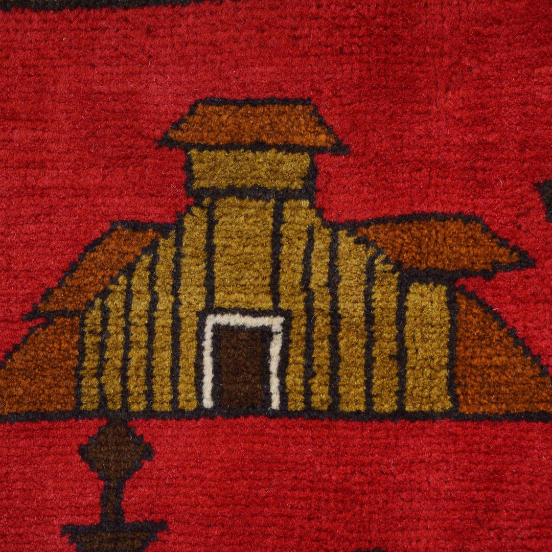 Afghan War Rug 4' 0" x 5' 9" Hand-Knotted | No. AL76110