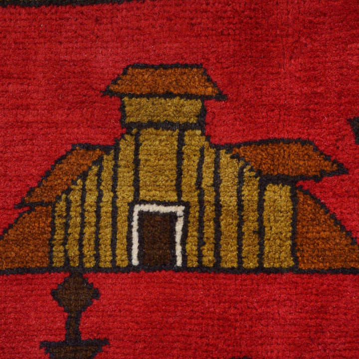 Afghan War Rug 4' 0" x 5' 9" Hand-Knotted | No. AL76110