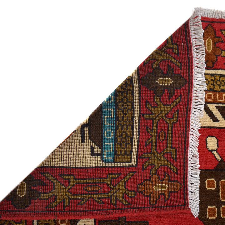 Afghan War Rug 4' 0" x 5' 9" Hand-Knotted | No. AL76110