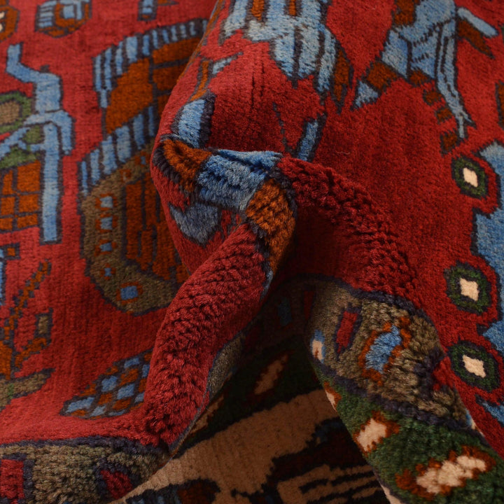 Handcrafted Afghan War Rug 3' 4" x 4' 9" - No. AL75277