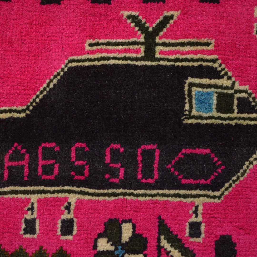 Hand-Knotted Afghan War Carpet 2' 8" x 4' 4" - No. AL13280