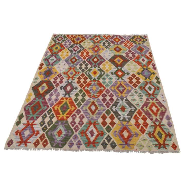 Handmade Vegetable Kilim 4' 2" x 5' 6" - No. AL20743