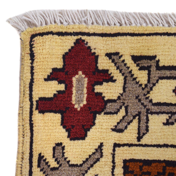 Beige Afghan War Carpet Rug 4' 2" x 6' 1" Hand-Knotted view
