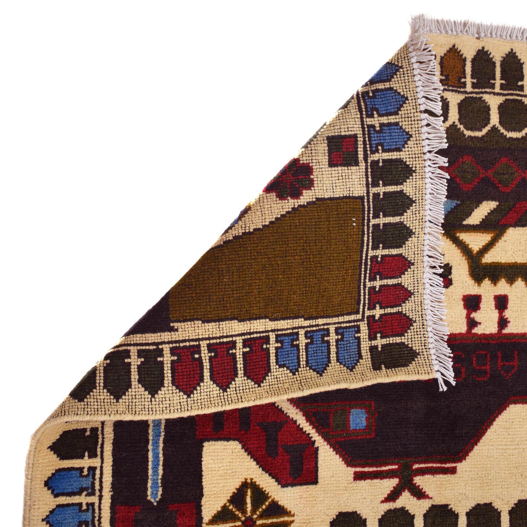 Beige Color War Rug 2' 11" x 4' 5" - No. AL42124