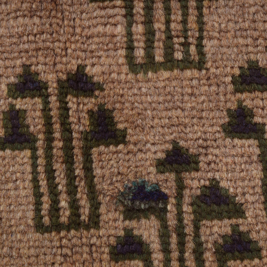 Beige Afghan Baluchi Rug 4' 2" x 6' 7" Hand-Knotted texture
