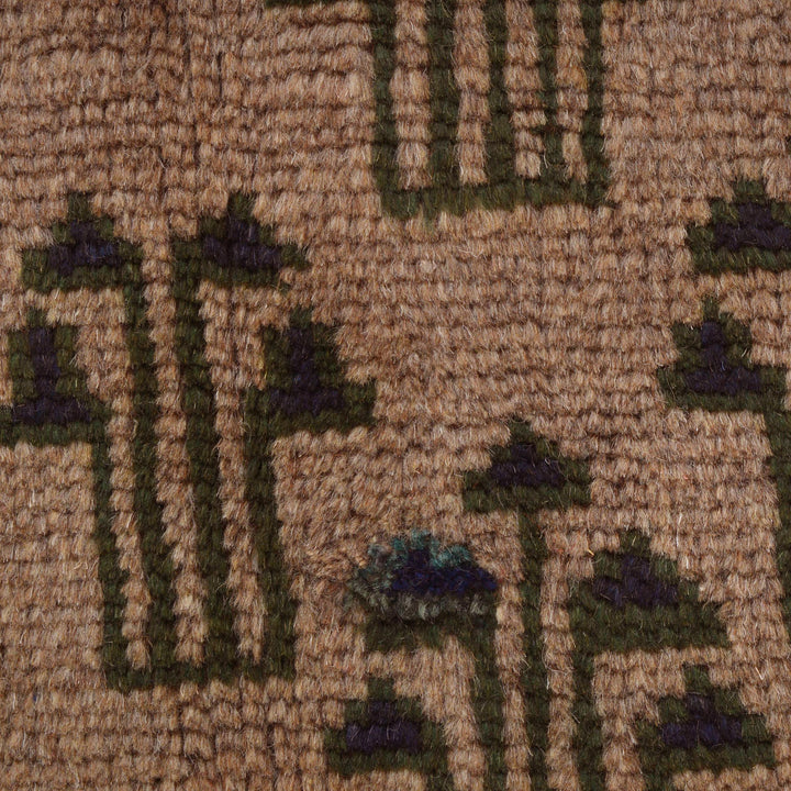 Beige Afghan Baluchi Rug 4' 2" x 6' 7" Hand-Knotted texture