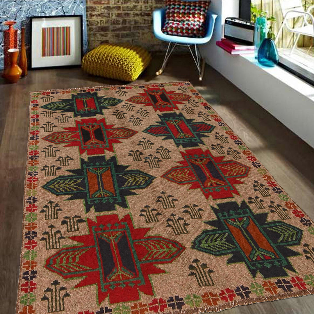 Tribal Baloch Rug 4' 2" x 6' 7" - No. AL21601