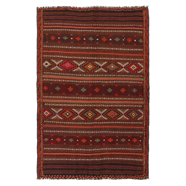 Afghan Laghari Rug 4' 0" x 6' 5" Flat-Weave