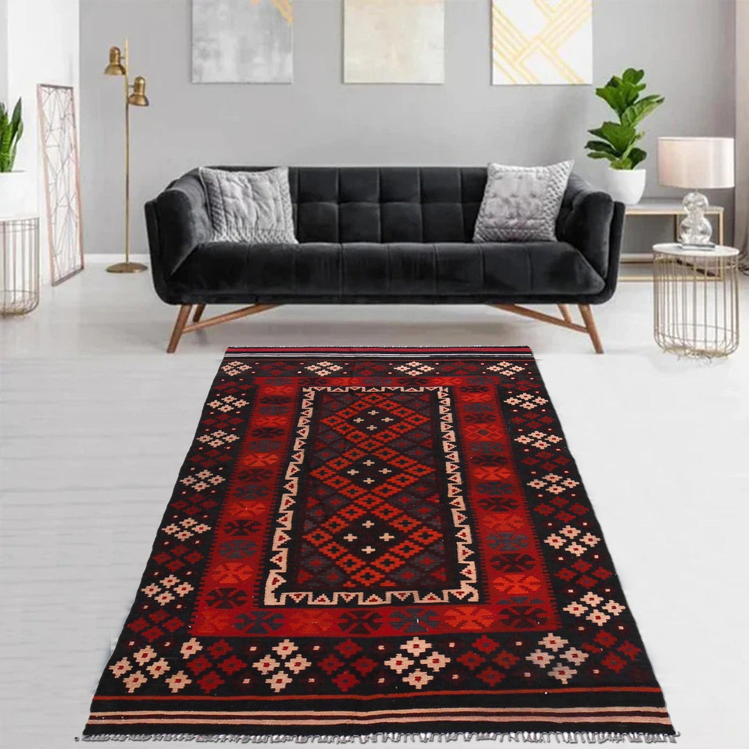 Handmade Maimana Kelim 3' 7" x 6' 8" - No. AL39436