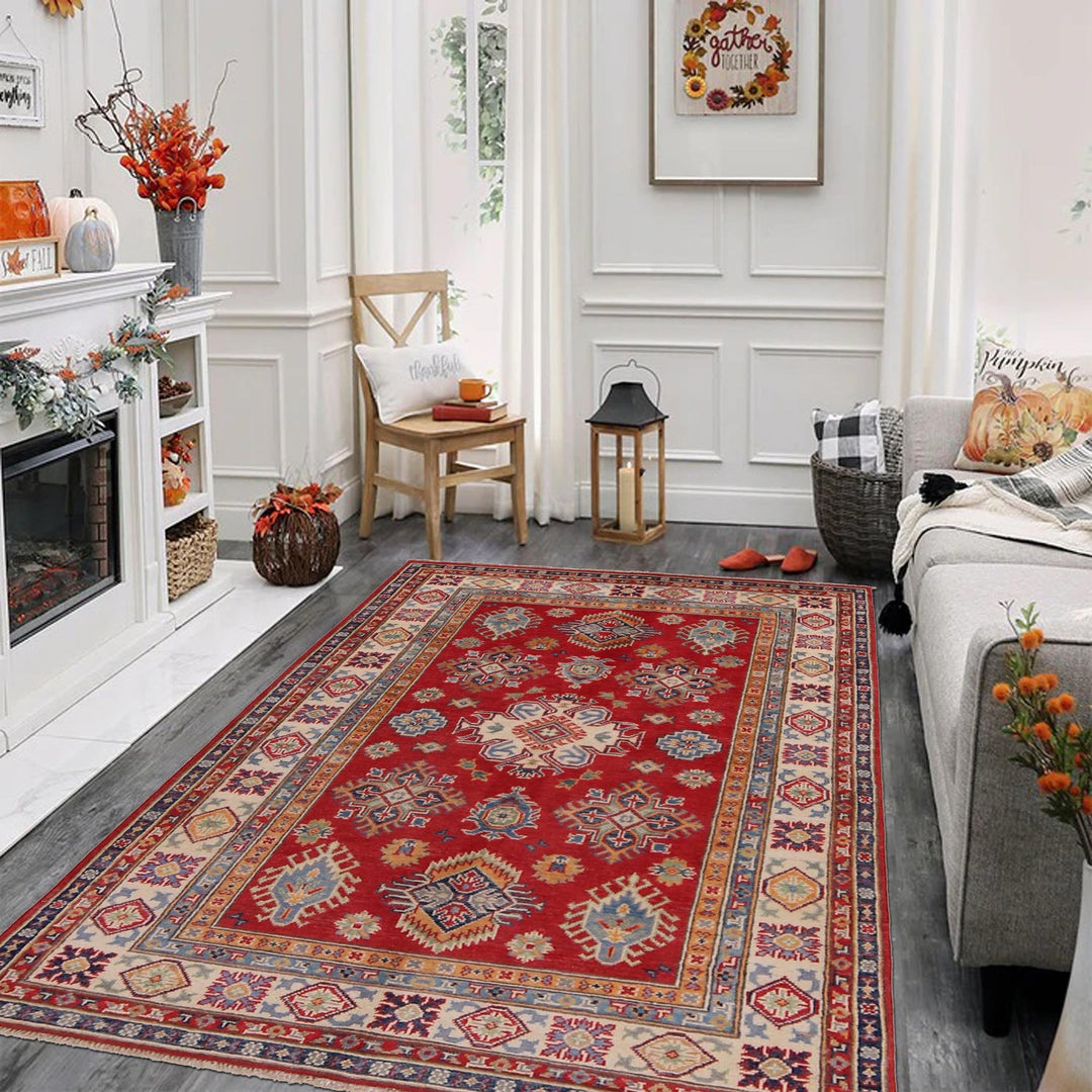 Oriental Kazak Rug 4' 1" x 5' 11" - No. AL47341