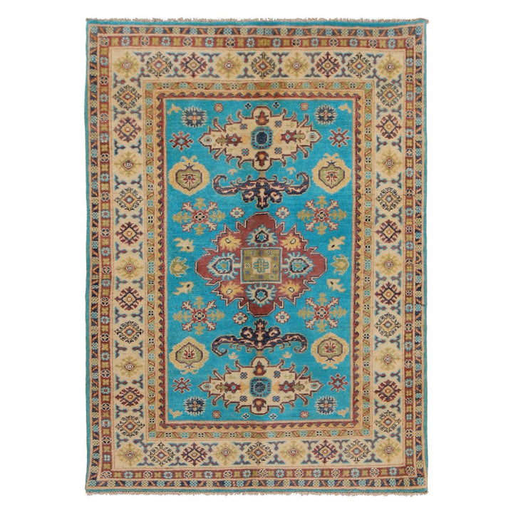 Handmade Kazak Area Rug 4' 0" x 5' 5" - No. AL64953
