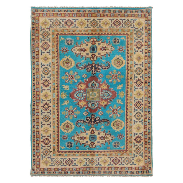 Handmade Kazak Area Rug 4' 0" x 5' 5" - No. AL64953
