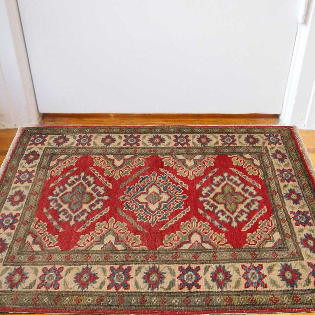 Hand Knotted Kazak Oriental Rug 2' 0" x 2' 11" - No. AL63623