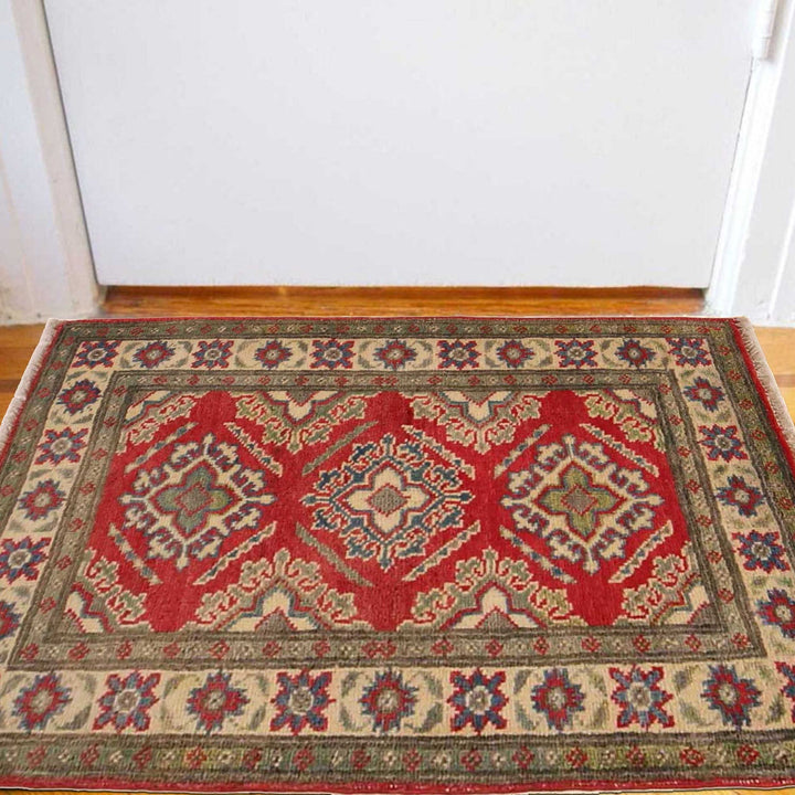 Hand Knotted Kazak Oriental Rug 2' 0" x 2' 11" - No. AL63623