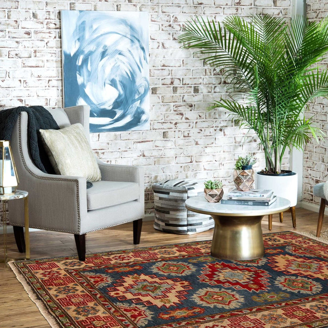 Blue Color Kazak Rug 2' 9" x 4' 8" - No. AL85736