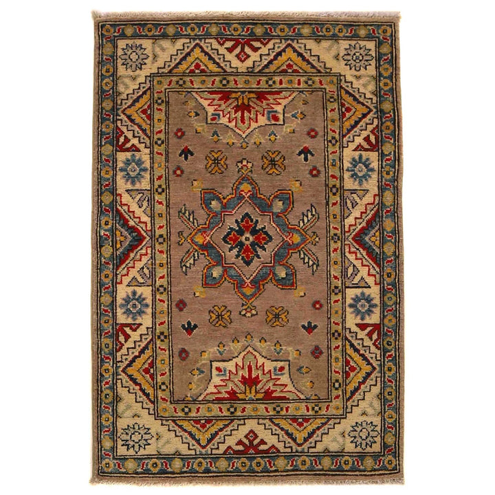 Afghan Kazak Rug 2' 7" x 4' 1" Hand-Knotted
