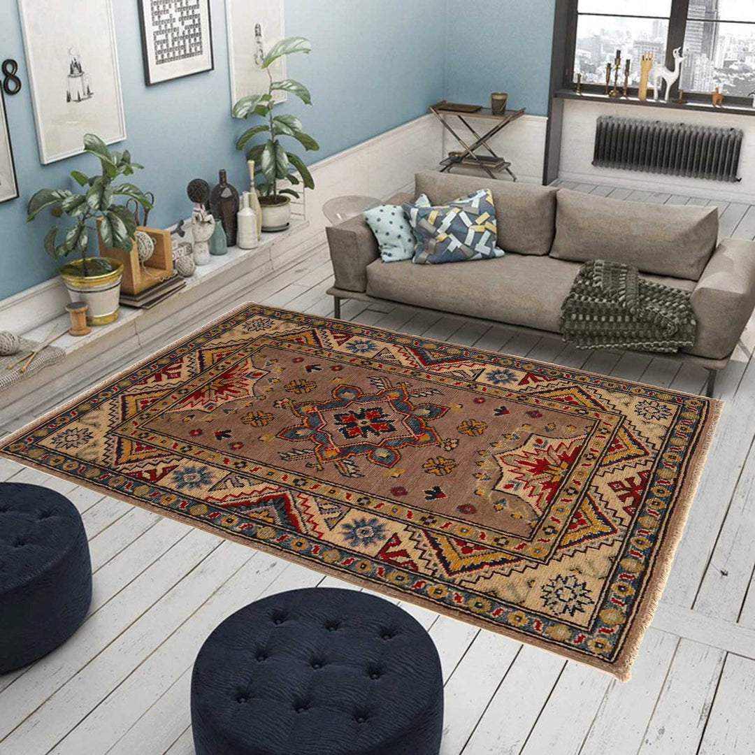 Afghan Kazak Rug 2' 7" x 4' 1" Hand-Knotted view 9