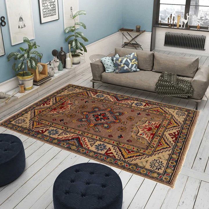 Afghan Kazak Rug 2' 7" x 4' 1" Hand-Knotted view 9