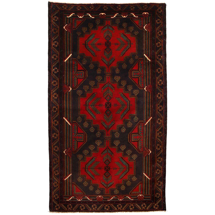 Afghan Baluchi Rug 3' 7" x 6' 9" Hand-Knotted