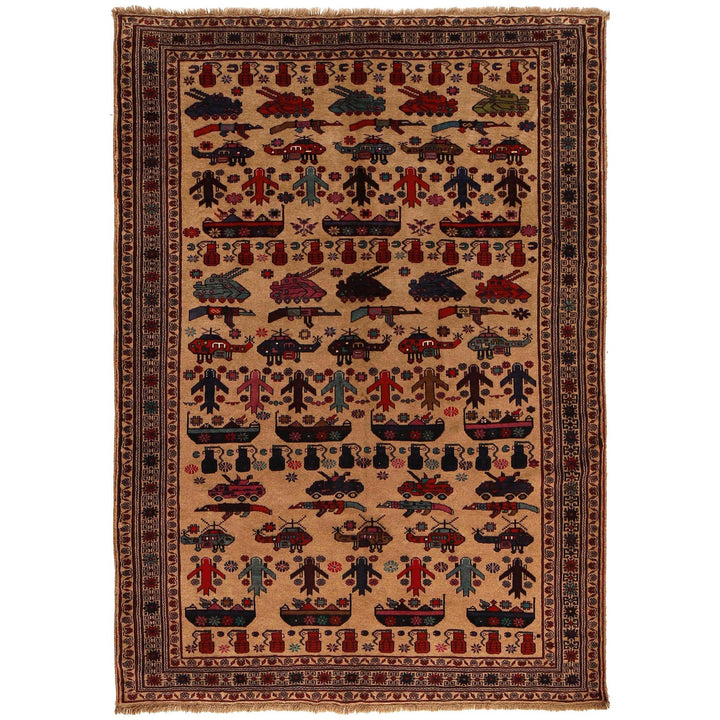 Afghan War Rug – Military Design 6' 5" x 9' 1" - No. AL84255