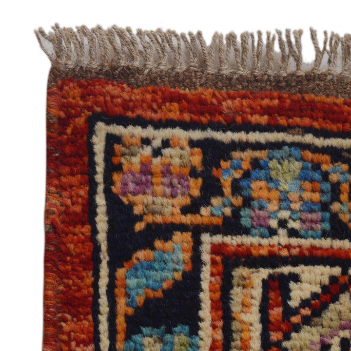 Red Afghan Shirazi Rug 6'8" x 9'9" Hand-Knotted pattern