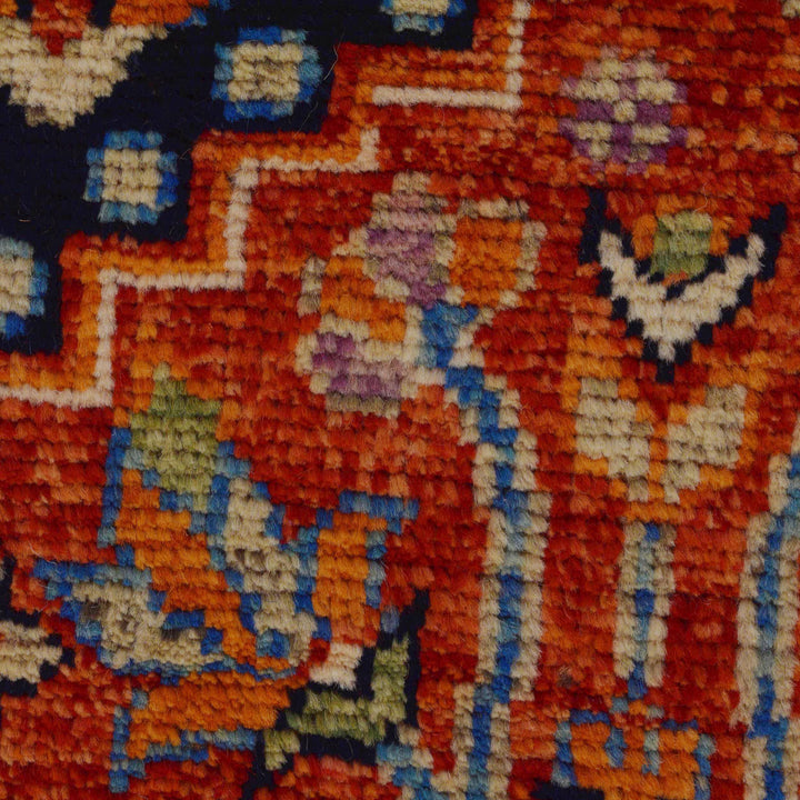 Red Afghan Shirazi Rug 6'8" x 9'9" Hand-Knotted border
