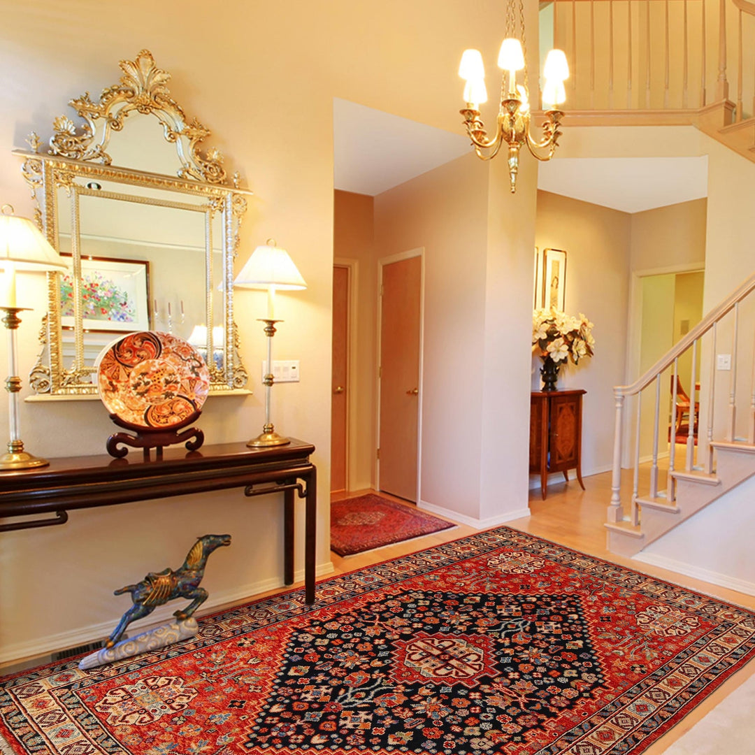 Shirazi Hand Knotted Carpet 6' 8" x 9' 9" - No. AL33574