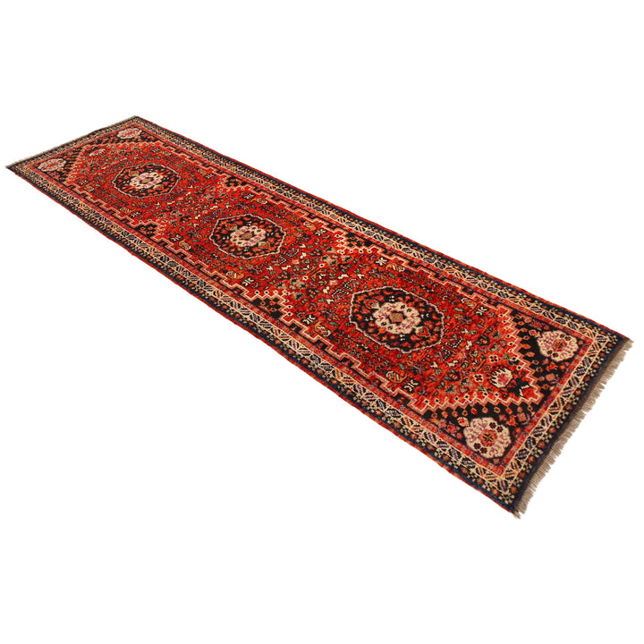 Red Afghan Shirazi Rug 2' 8" x 9' 5" Hand-Knotted view