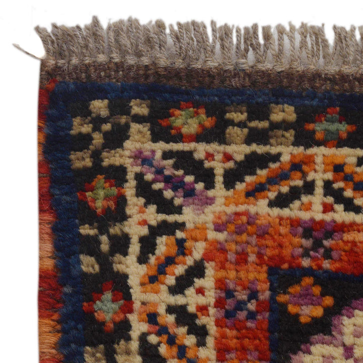 Red Afghan Shirazi Rug 2' 8" x 9' 5" Hand-Knotted pattern