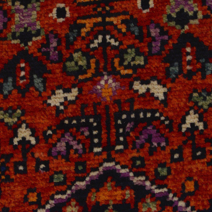 Red Afghan Shirazi Rug 2' 8" x 9' 5" Hand-Knotted border