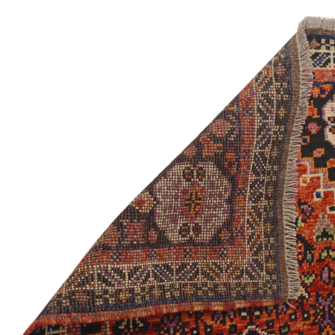 Red Afghan Shirazi Rug 2' 8" x 9' 5" Hand-Knotted field