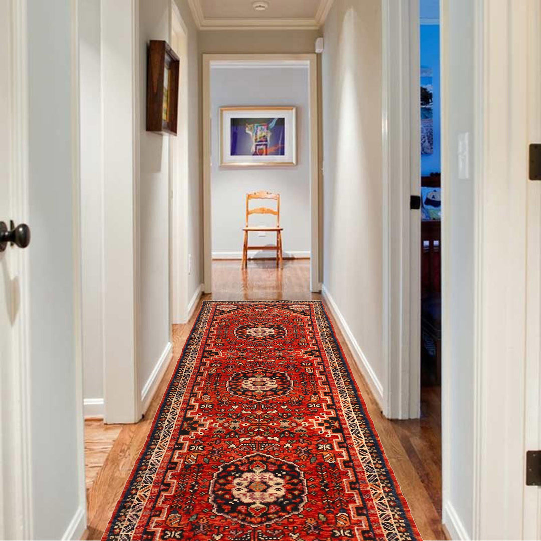 Red Afghan Shirazi Rug 2' 8" x 9' 5" Hand-Knotted view 9
