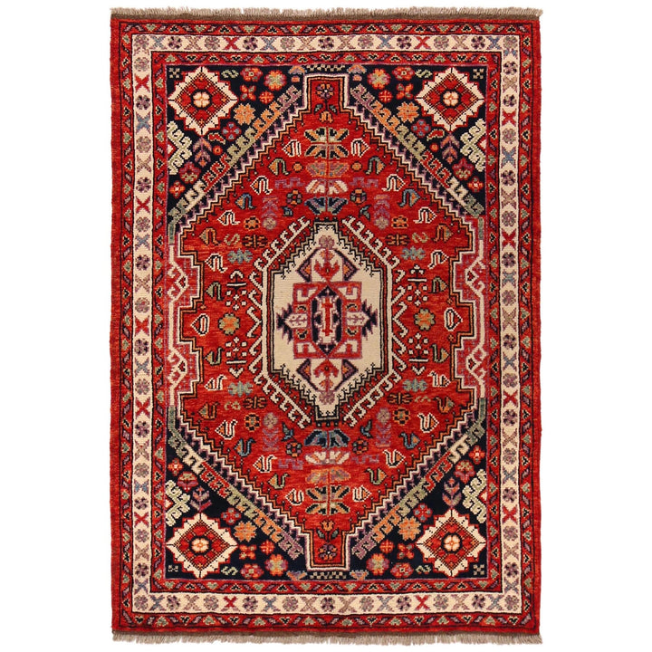 Rich Red Color Shiraz Carpet 4' 0" x 5' 10" - No. AL63818