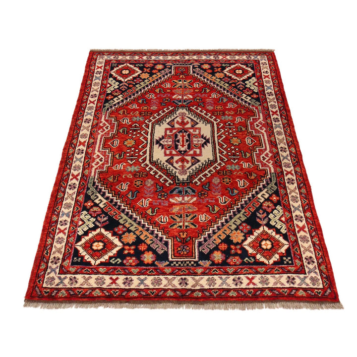 Rich Red Color Shiraz Carpet 4' 0" x 5' 10" - No. AL63818