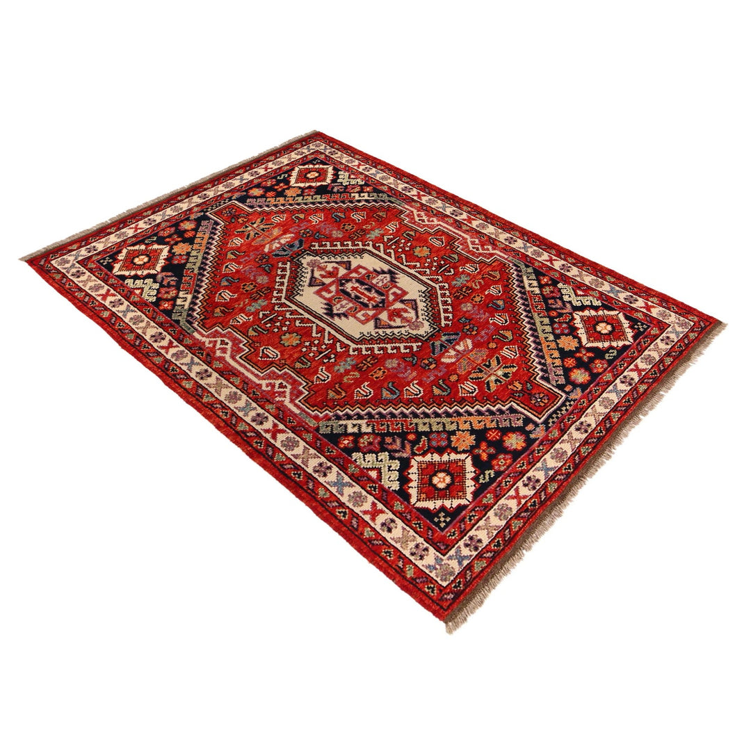 Rich Red Color Shiraz Carpet 4' 0" x 5' 10" - No. AL63818
