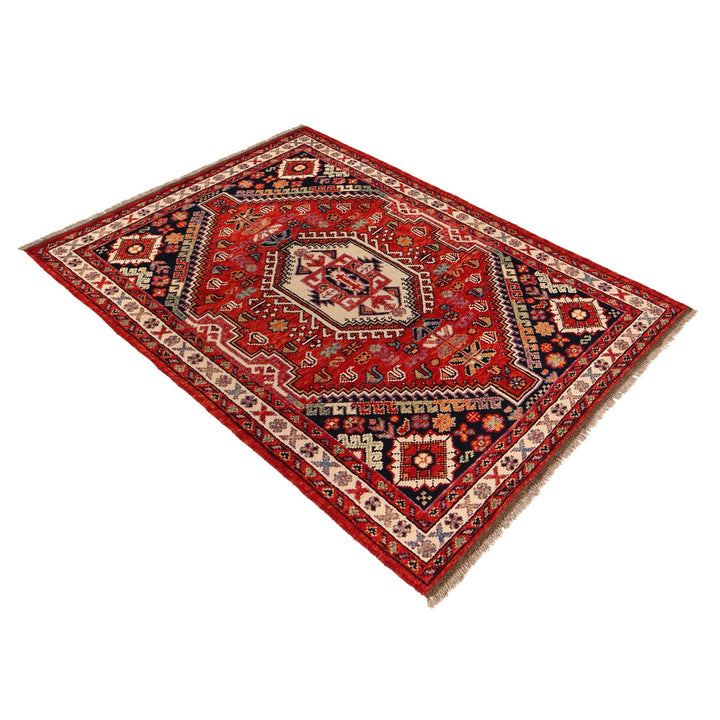 Rich Red Color Shiraz Carpet 4' 0" x 5' 10" - No. AL63818