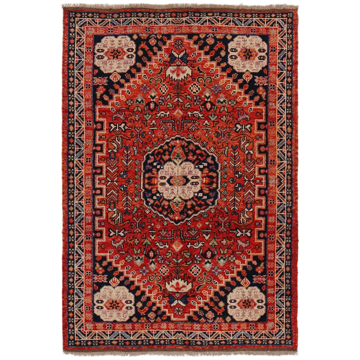 Rich Red Color Shiraz Carpet 3' 11" x 5' 10" - No. AL21987