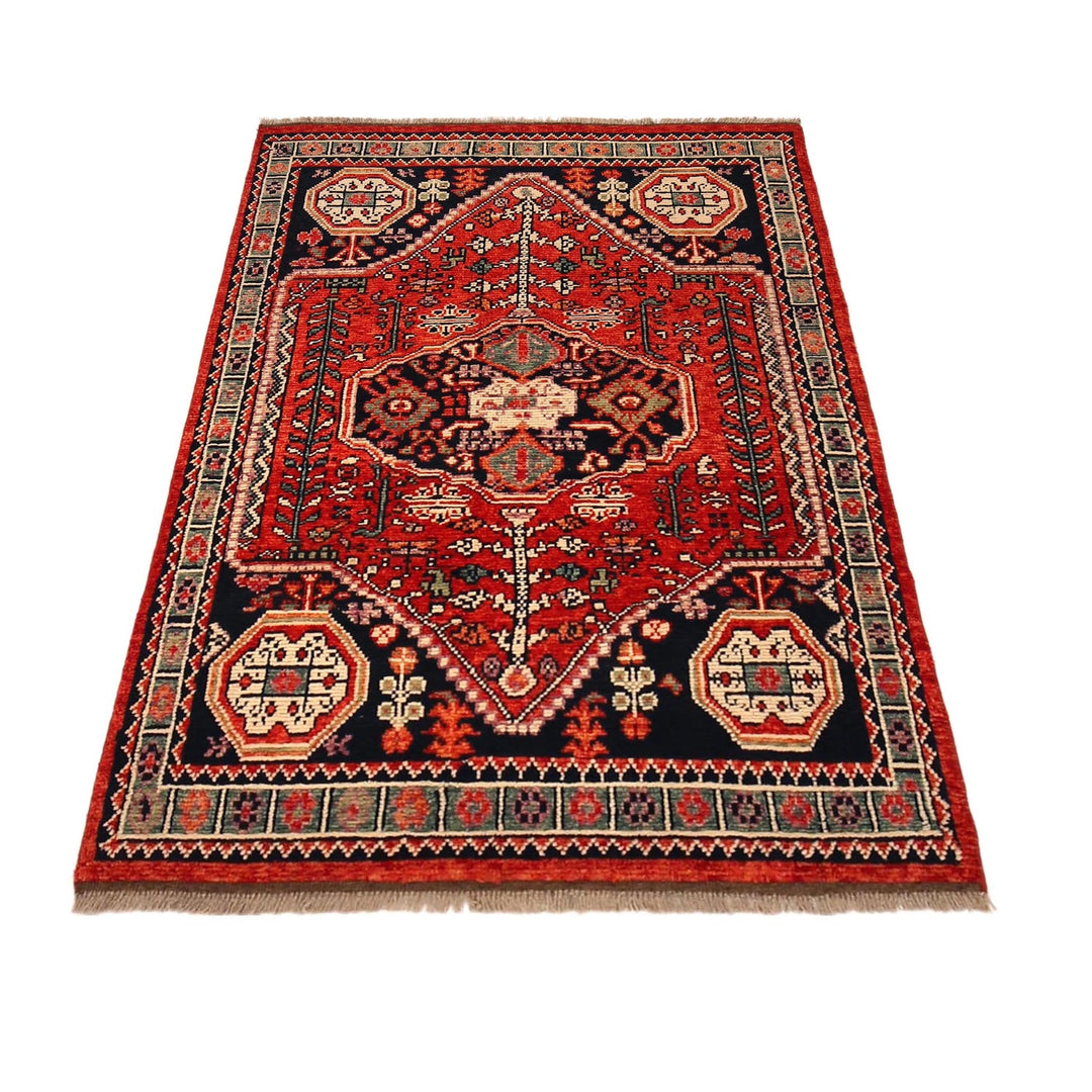 Rich Red Color Shiraz Carpet 3' 11" x 5' 10" - No. AL71311