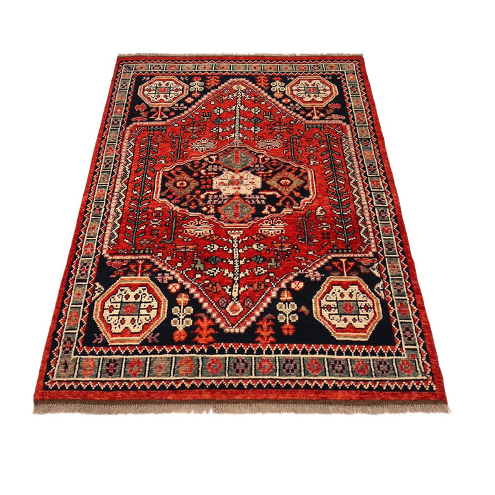 Rich Red Color Shiraz Carpet 3' 11" x 5' 10" - No. AL71311