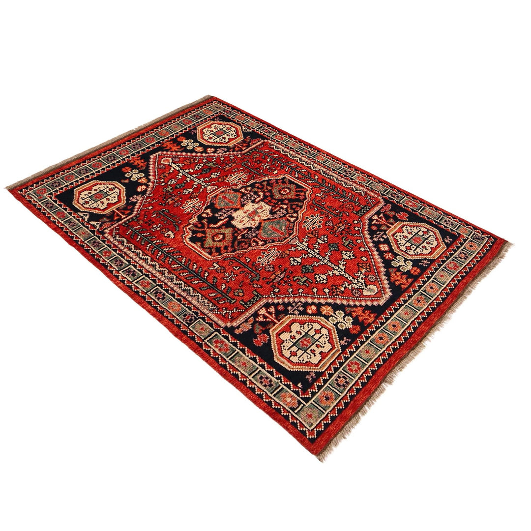Rich Red Color Shiraz Carpet 3' 11" x 5' 10" - No. AL71311