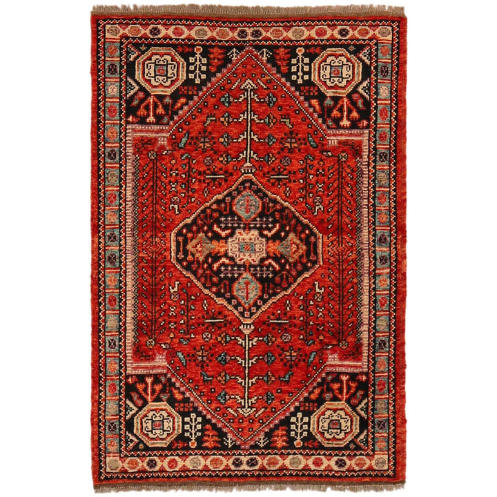 Rich Red Color Shiraz Carpet 3' 3" x 4' 9" - No. AL82197